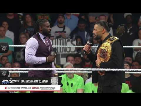 WWE Oba Femi Confronts Roman Reigns, Raw Today Highlights background