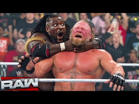 WWE 24 May 2026 Brock Lesnar Vs Oba Femi Brutal Match WWE Raw 2026 Highlights background