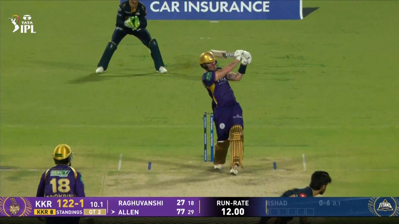 IPL 2026 M60: KKR vs GT - Finn Allen Six