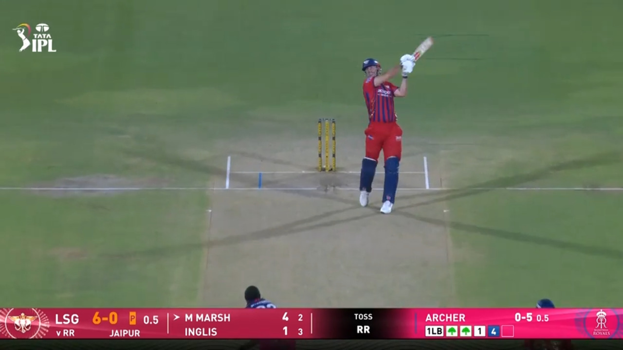 IPL 2026 M64: RR vs LSG - Mitchell Marsh Six background