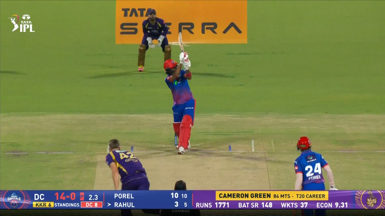 IPL 2026 M70: KKR vs DC - KL Rahul Six background
