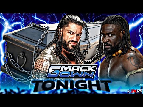 Roman Reigns vs Oba Femi Wwe Smackdown 23rd May 2026 Casket Wwe2k25 Simulation - FULL MATCH background