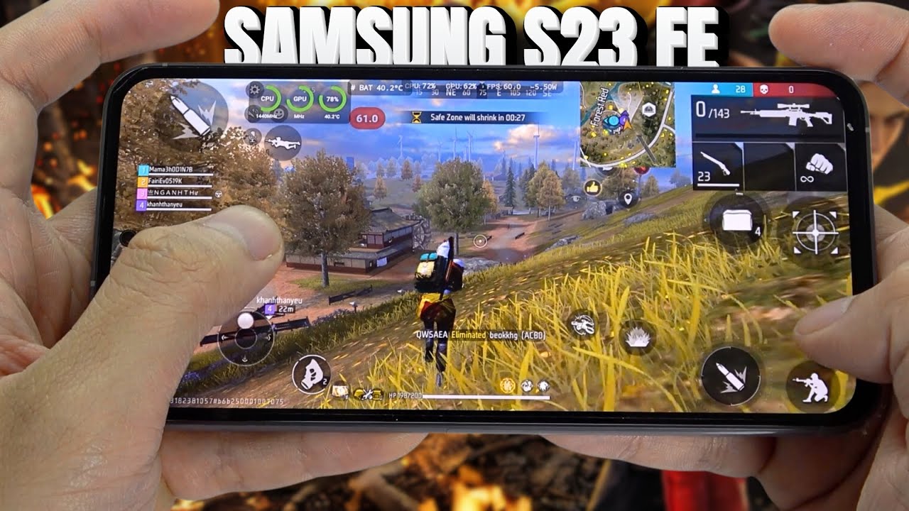 Samsung Galaxy S23 FE test game Free Fire 2024 | Exynos 2200 background