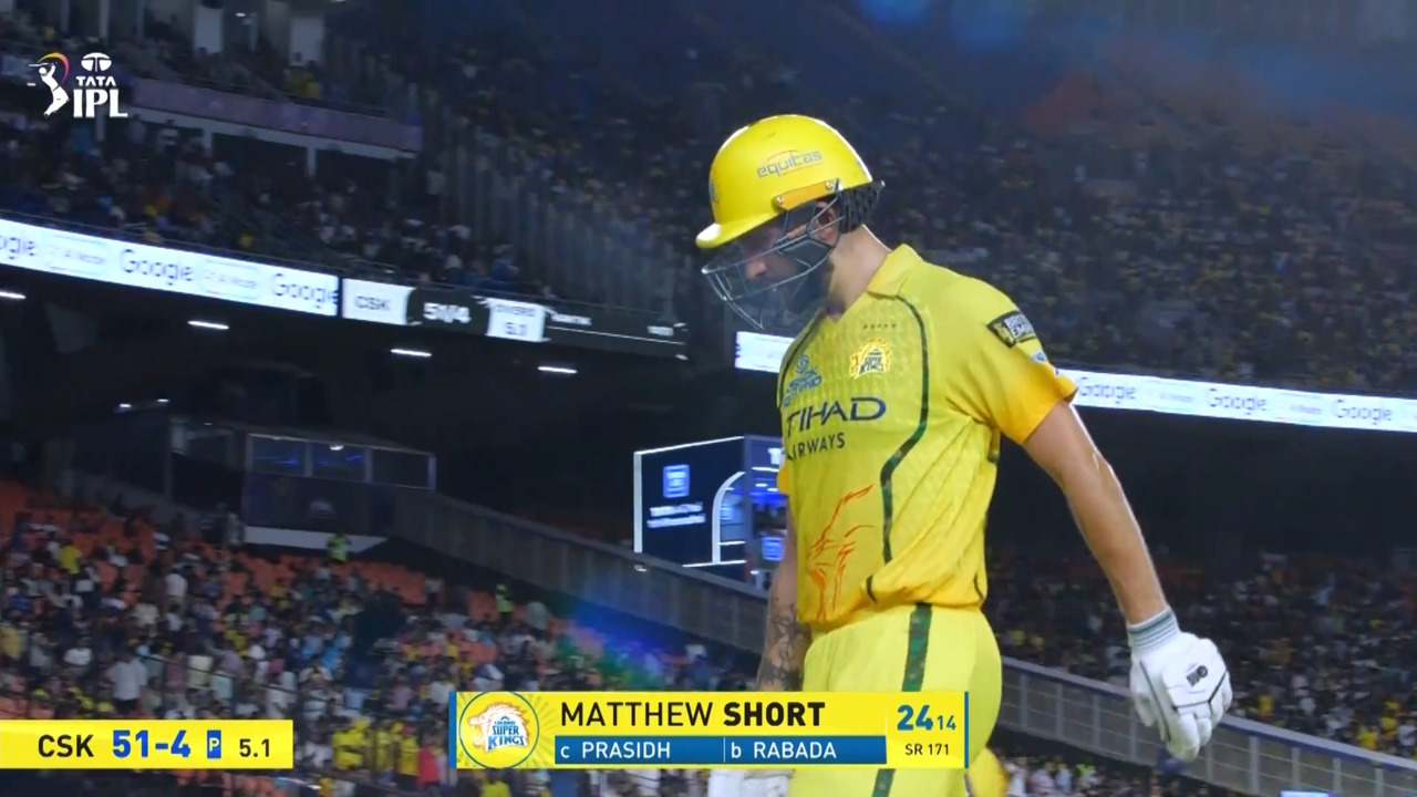 IPL 2026 M66: GT vs CSK - Matthew Short Wicket background