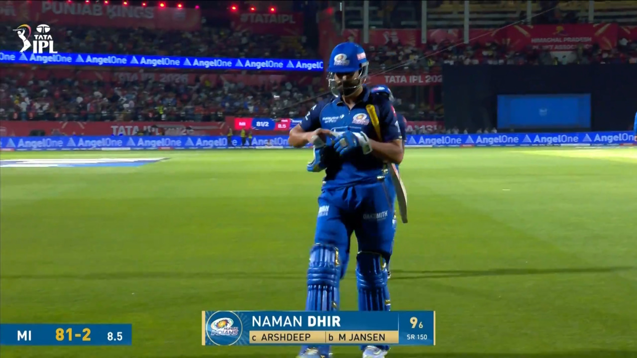 IPL 2026 M58: PBKS vs MI - Naman Dhir Wicket background
