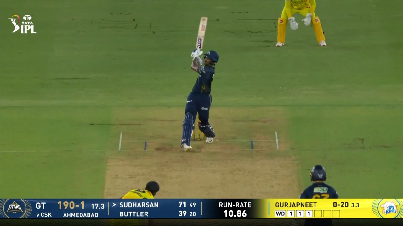 IPL 2026 M66: GT vs CSK - Sai Sudharsan Six background