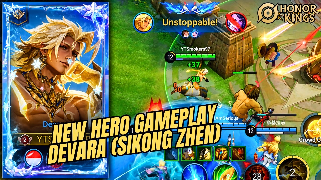 HOK New Hero DEVARA (Sikong Zhen) Gameplay - Honor of Kings