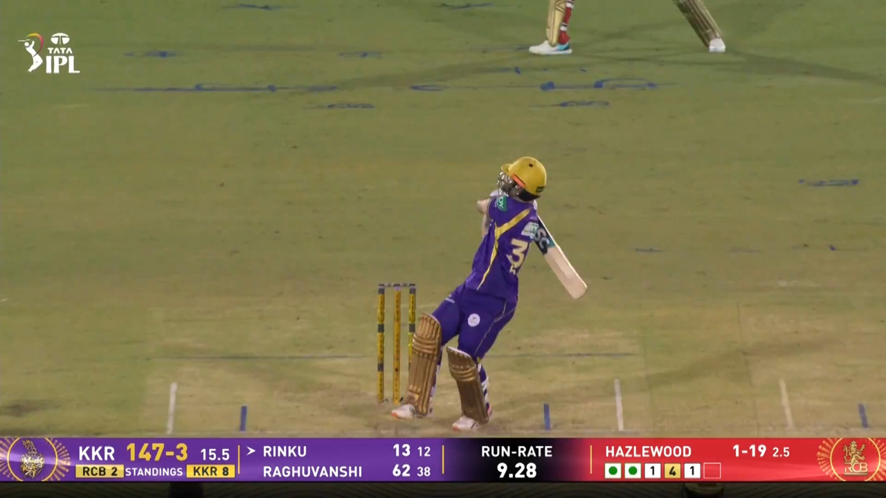 IPL 2026 M57: RCB vs KKR - Rinku Singh Six