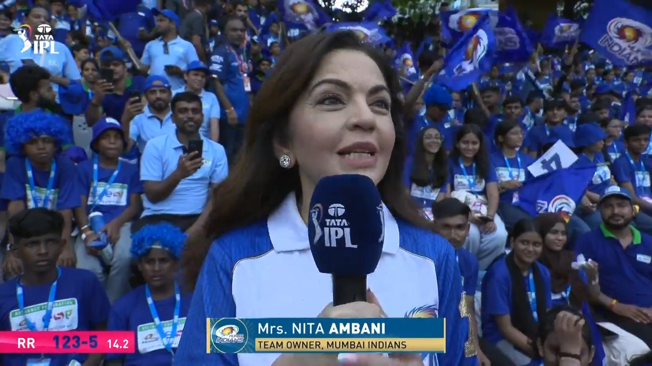 IPL 2026 M69: MI vs RR - Nita Ambani Interview background