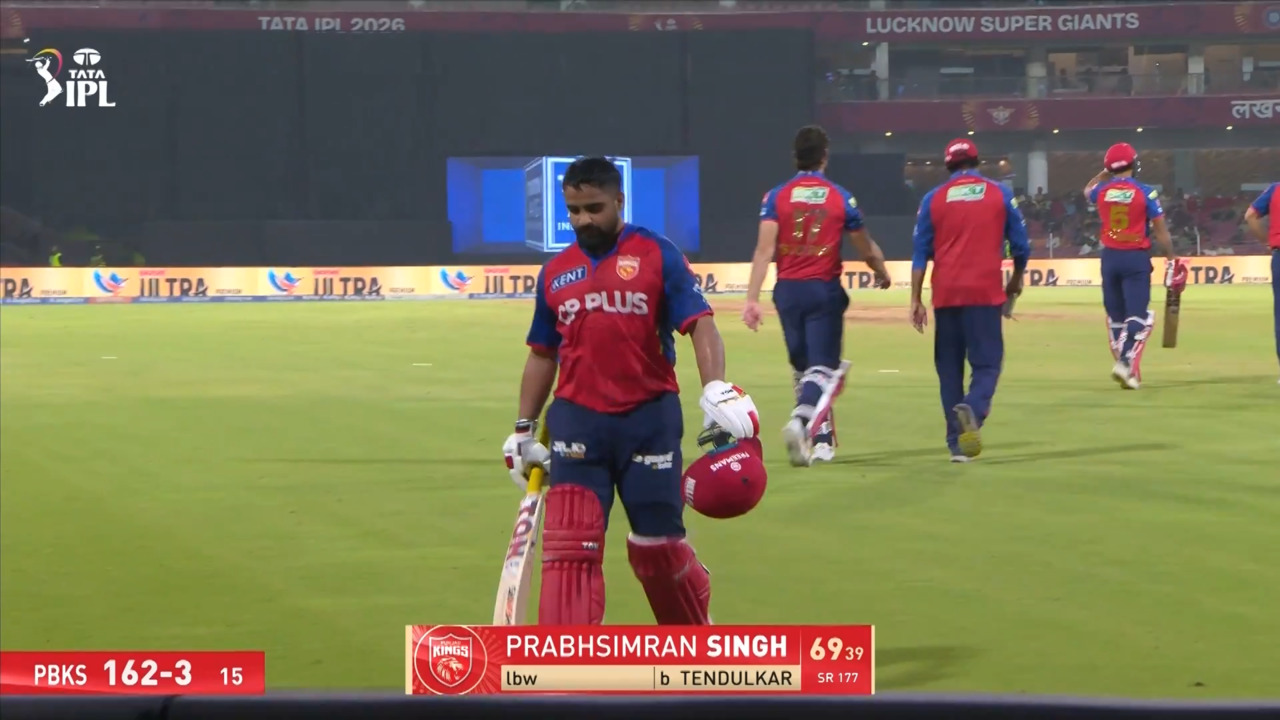 IPL 2026 M68: LSG vs PBKS - Prabhsimran Singh Wicket background