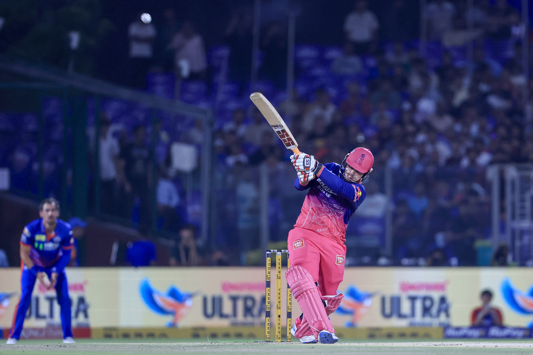 Six-Star Greeting! Vaibhav Sooryavanshi first ball six vs Lungi Ngidi background