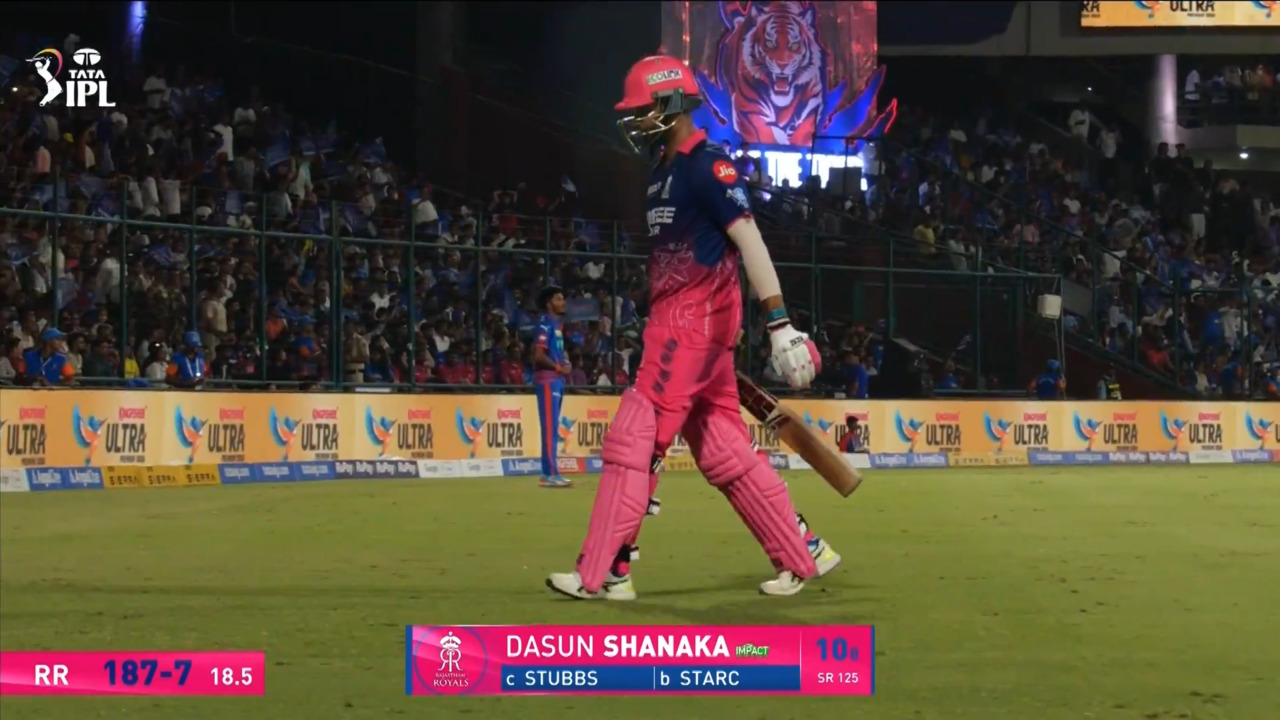 IPL 2026 M62: DC vs RR - Dasun Shanaka Wicket
