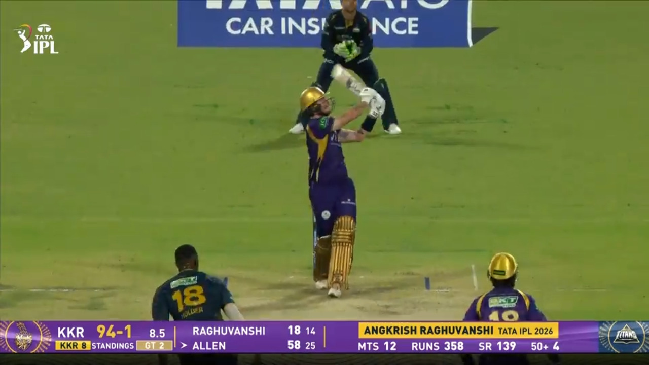 IPL 2026 M60: KKR vs GT - Finn Allen Six