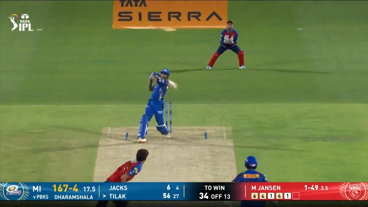 IPL 2026 M58: PBKS vs MI - Tilak Varma Six