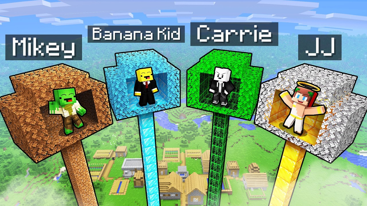 JJ vs Mikey vs Friends: SUPER TREE BASE BATTLE in Minecraft!