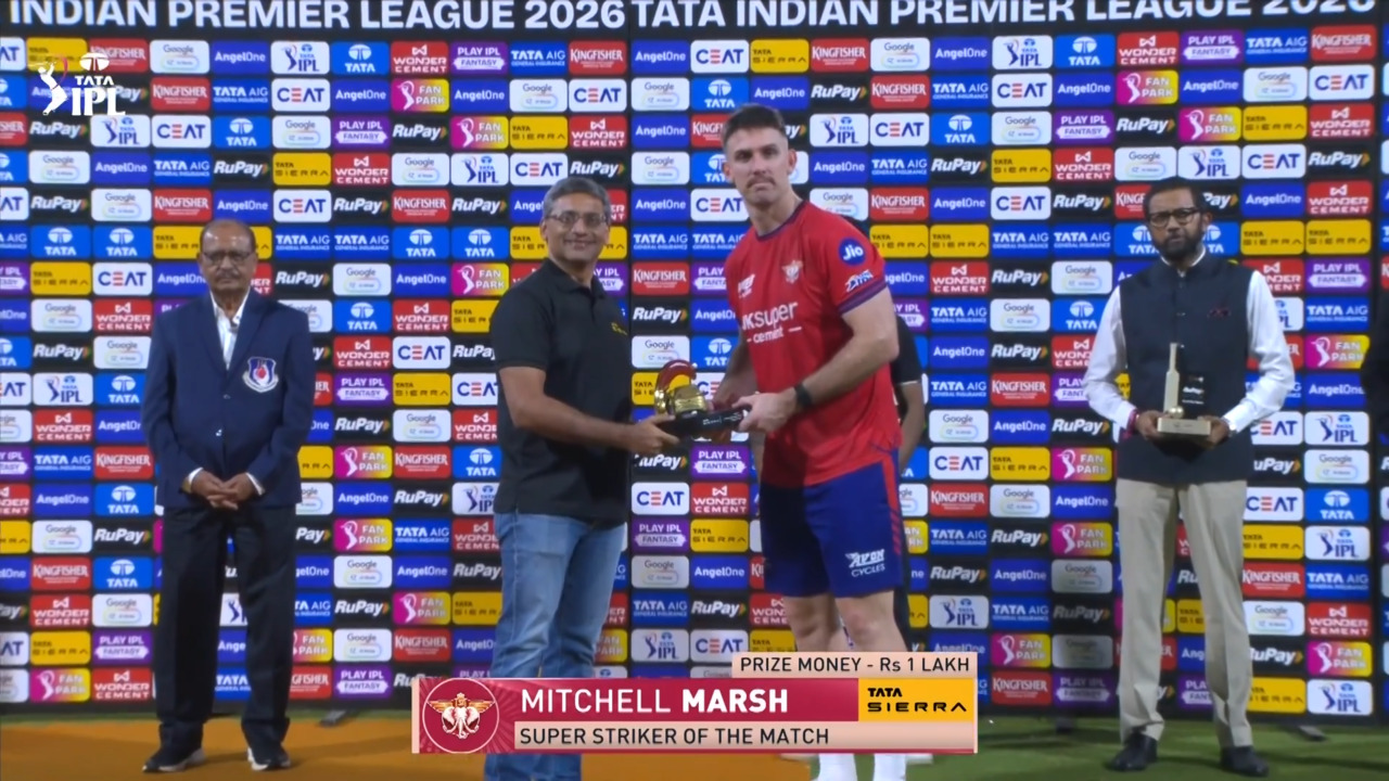 IPL 2026 M59: LSG vs CSK - Sierra Super Striker of the Match - Mitchell Marsh background