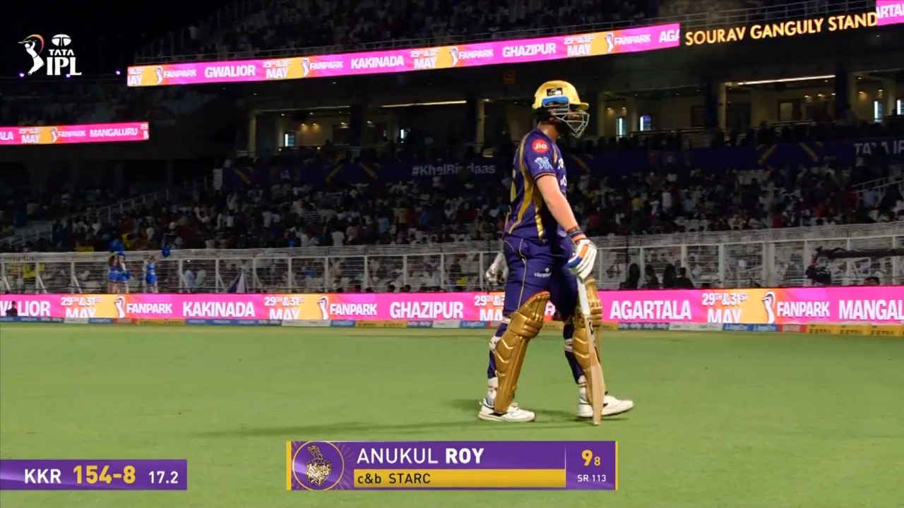IPL 2026 M70: KKR vs DC - Anukul Roy Wicket background