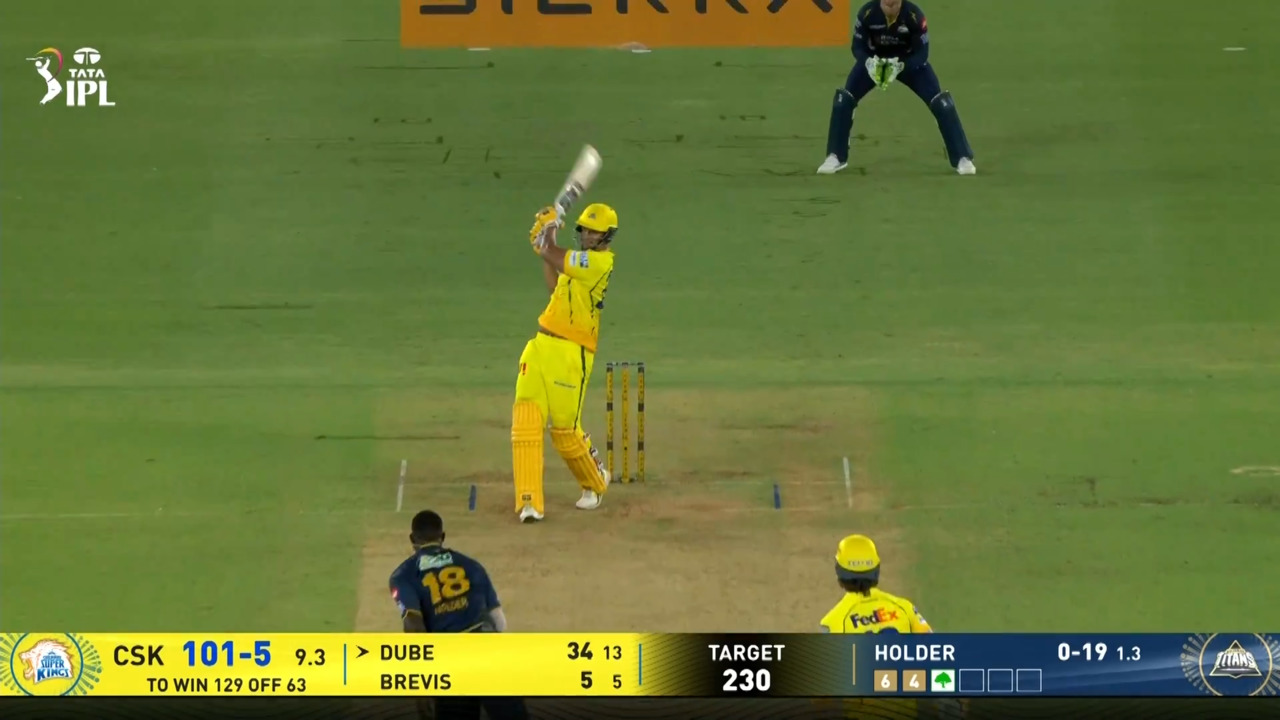 IPL 2026 M66: GT vs CSK - Shivam Dube Six background