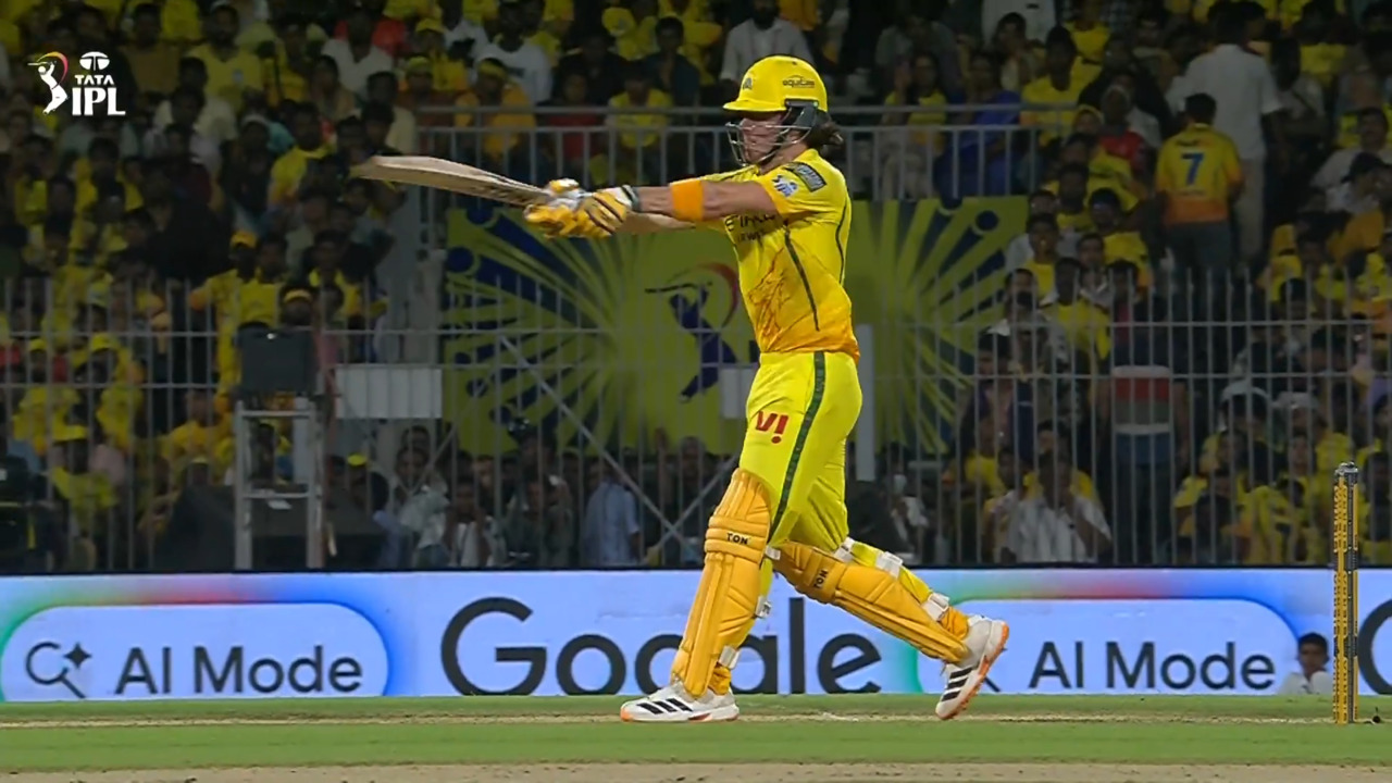 IPL 2026 M63: CSK vs SRH - Dewald Brevis Six background