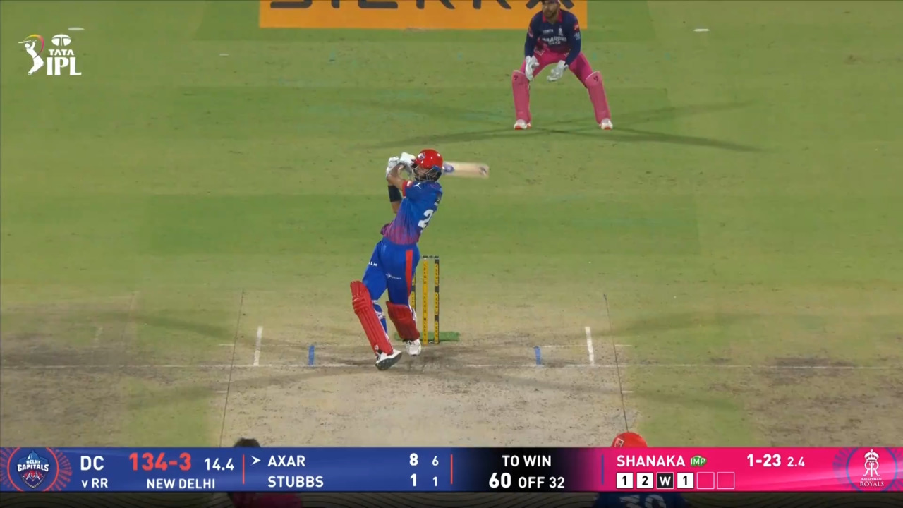 IPL 2026 M62: DC vs RR - Axar Patel Six background