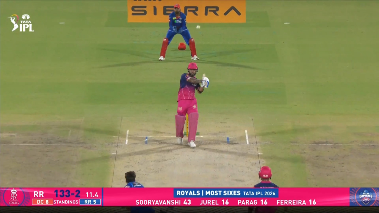 IPL 2026 M62: DC vs RR - Riyan Parag Six