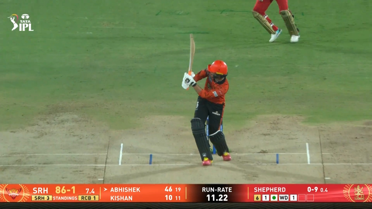 IPL 2026 M67: SRH vs RCB - Abhishek Sharma Six background