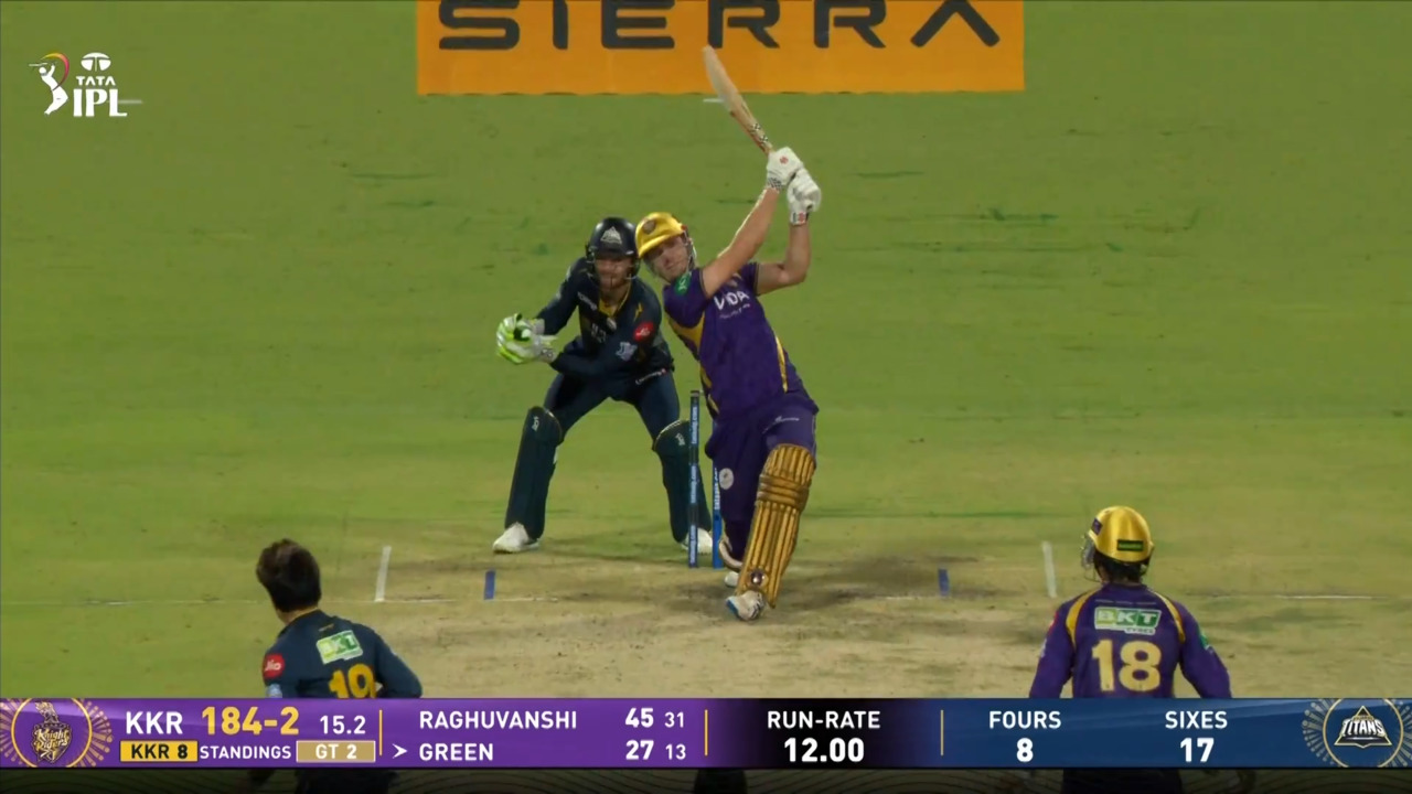 IPL 2026 M60: KKR vs GT - Cameron Green Six background
