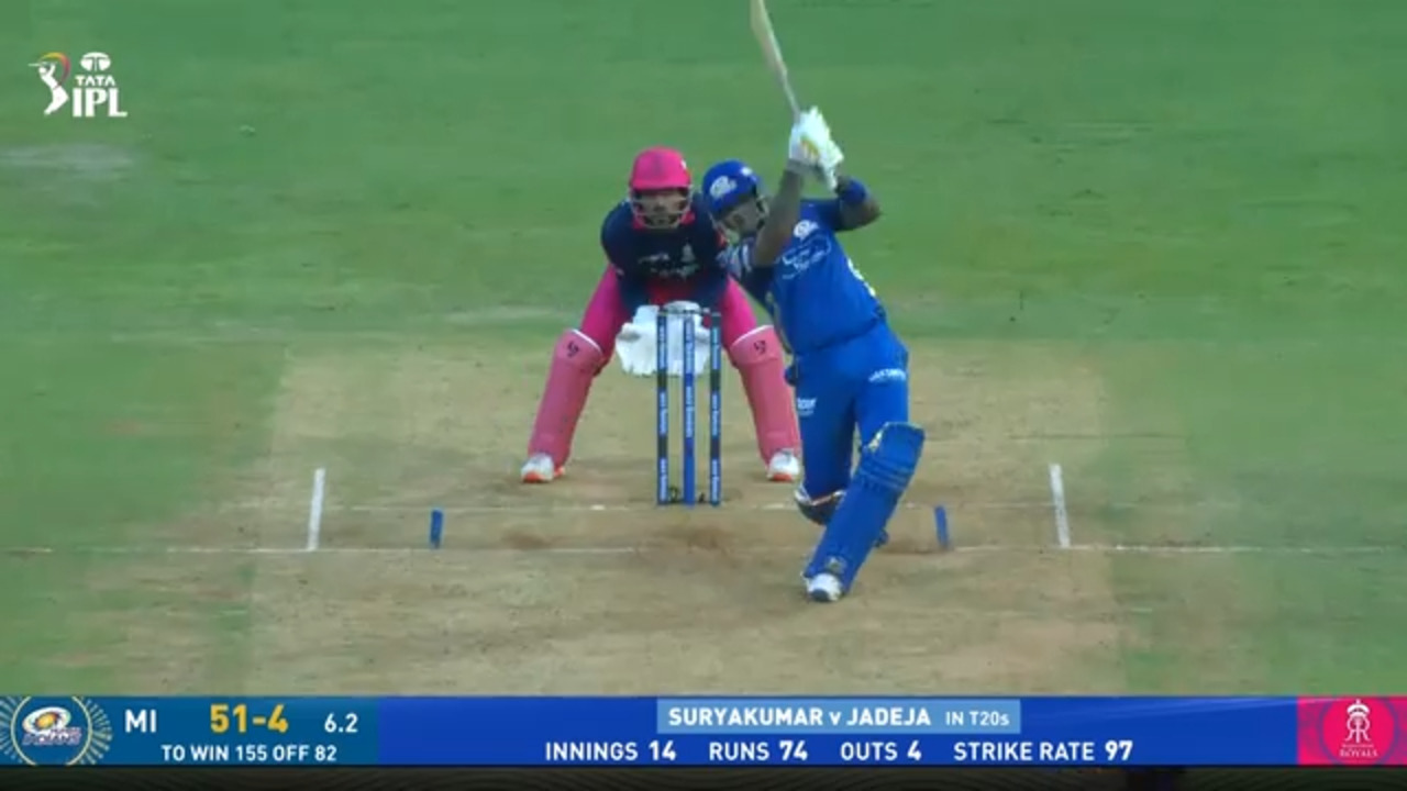 IPL 2026 M69: MI vs RR - Suryakumar Yadav Six background