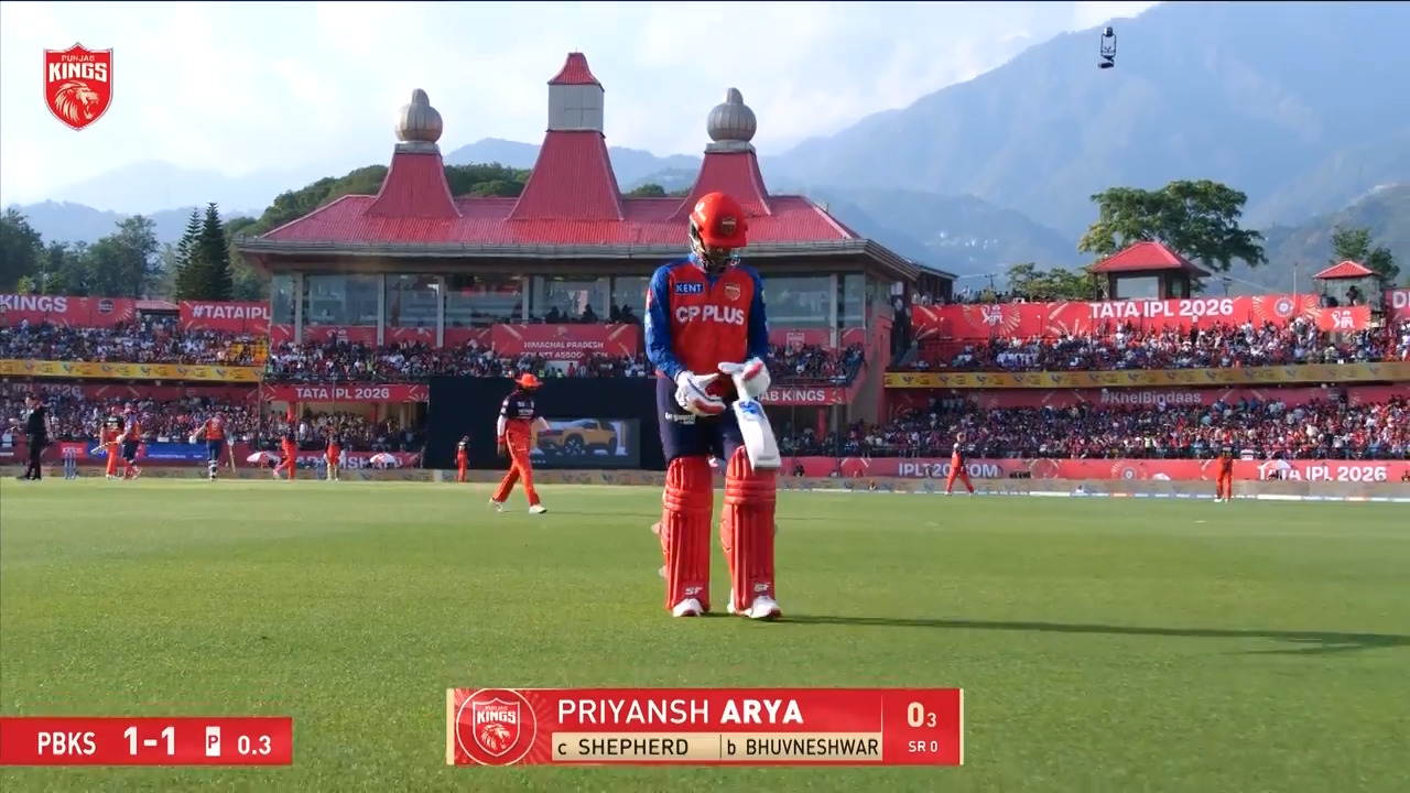 IPL 2026 M61: PBKS vs RCB - Priyansh Arya Wicket background