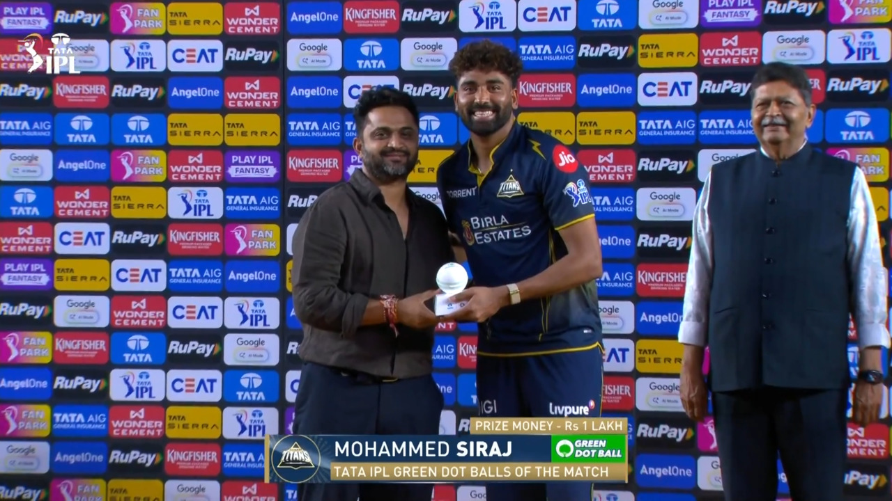 IPL 2026 M66: GT vs CSK - TATA IPL Green Dot Balls of the Match - Mohammad Siraj