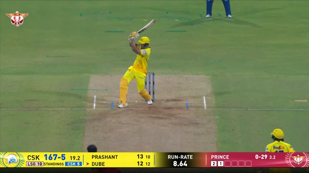 IPL 2026 M59: LSG vs CSK - Shivam Dube Six background