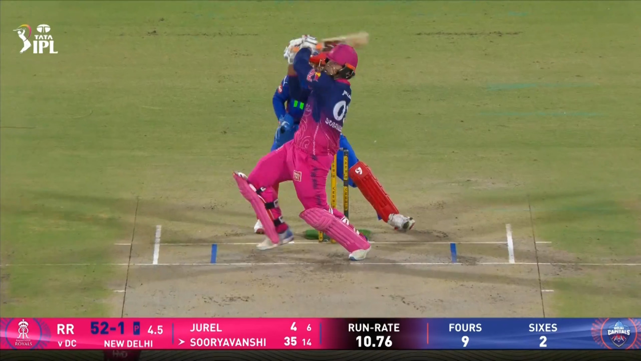 IPL 2026 M62: DC vs RR - Vaibhav Sooryavanshi Six