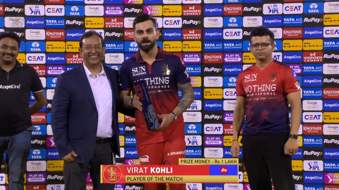 IPL 2026 M57: RCB vs KKR - Player of the Match - Virat Kohli background