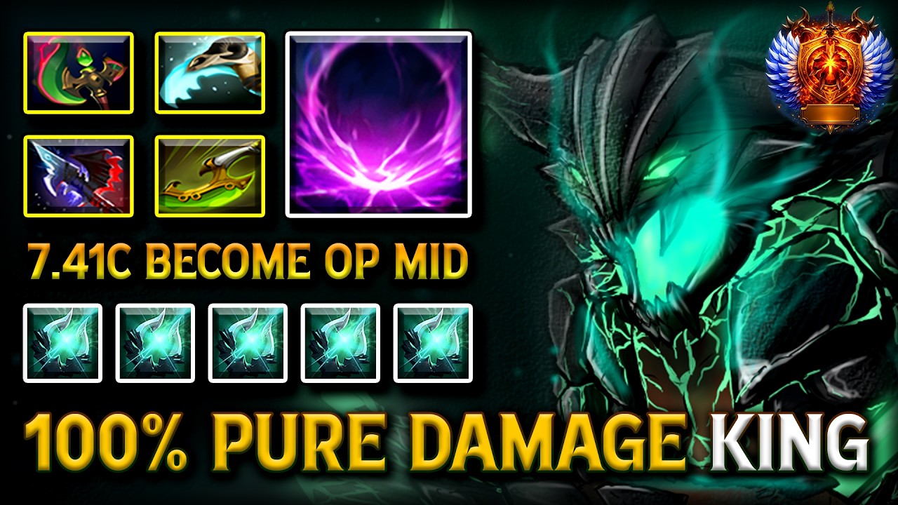 7.41C BECOME OP MID OUTWORLD DESTROYER | WITH PURE DAMAGE DEALT 100% SHOW NO MERCY DOTA 2