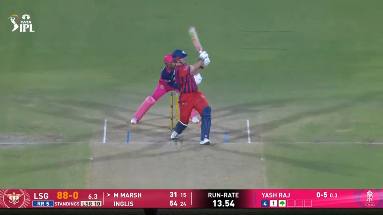 IPL 2026 M64: RR vs LSG - Mitchell Marsh Six background