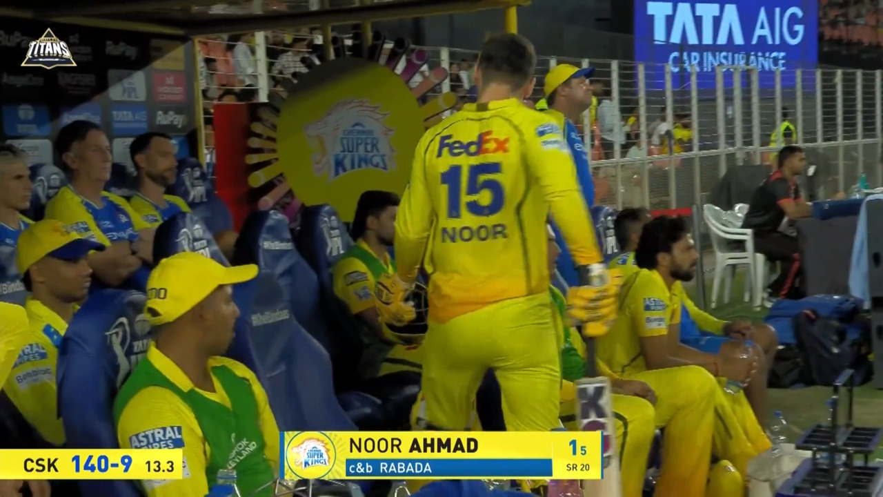 IPL 2026 M66: GT vs CSK - Noor Ahmad Wicket background