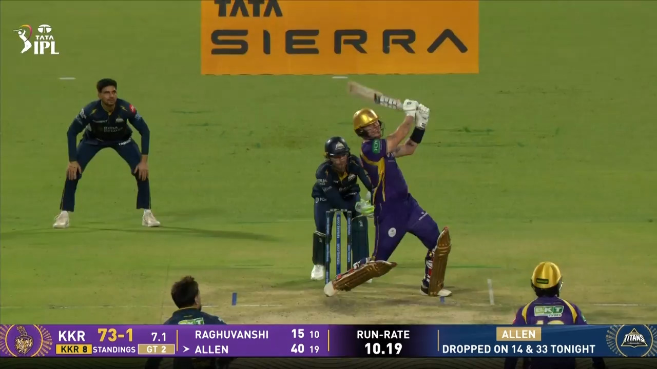 IPL 2026 M60: KKR vs GT - Finn Allen Six background