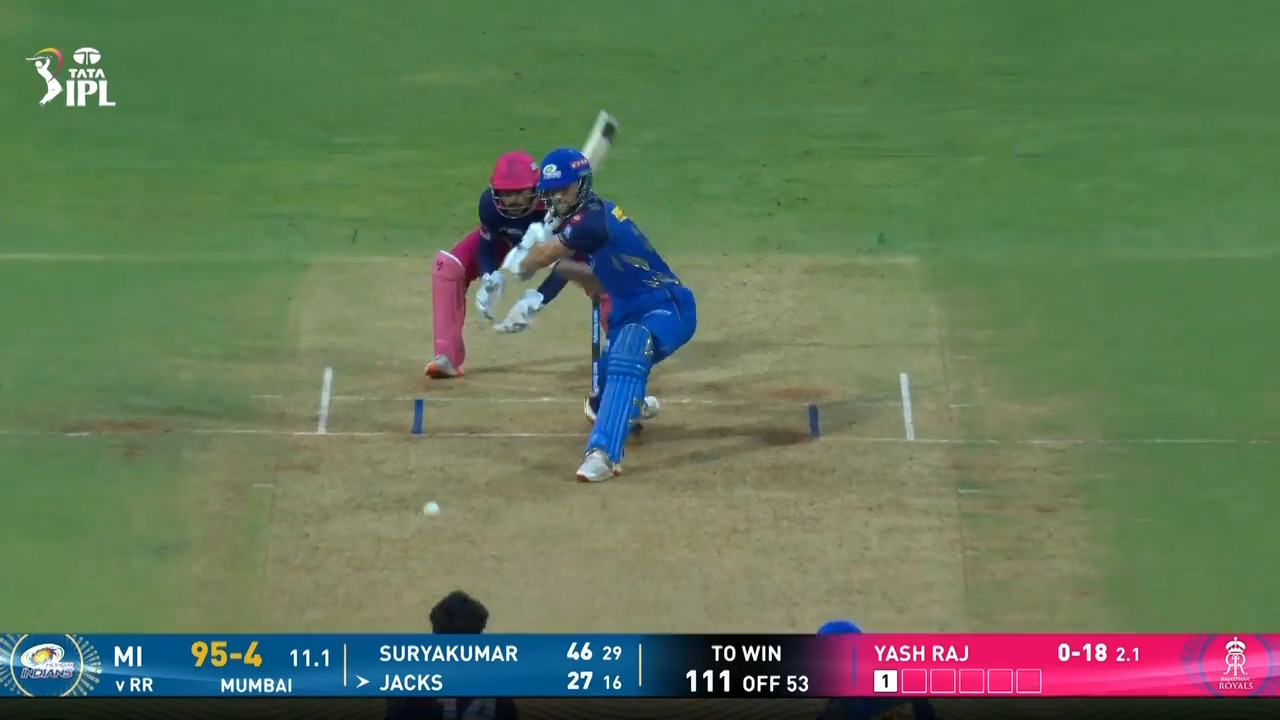 IPL 2026 M69: MI vs RR - Will Jacks Six background