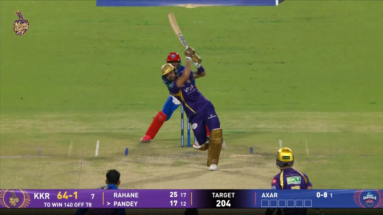 IPL 2026 M70: KKR vs DC - Manish Pandey Six background