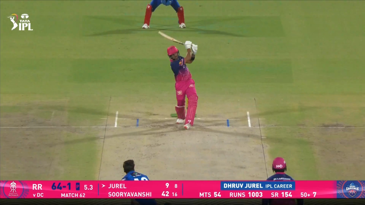 IPL 2026 M62: DC vs RR - Dhruv Jurel Six