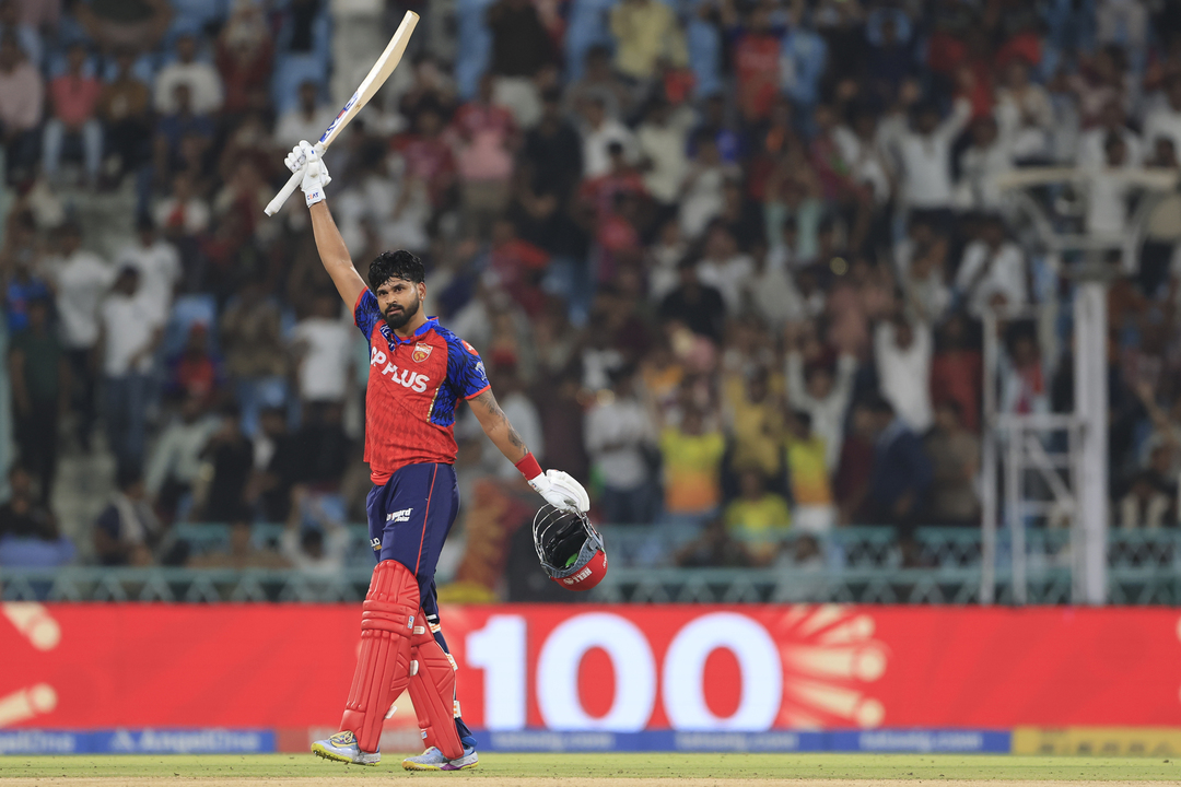 Shreyas Iyer's seals the deal & 100 with a six background
