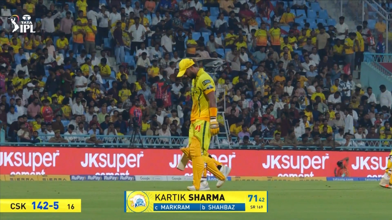 IPL 2026 M59: LSG vs CSK - Kartik Sharma Wicket background