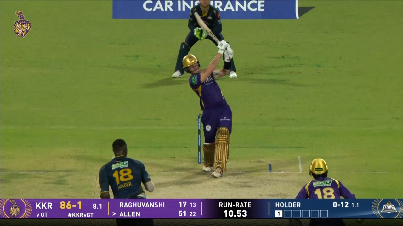 IPL 2026 M60: KKR vs GT - Finn Allen Six background