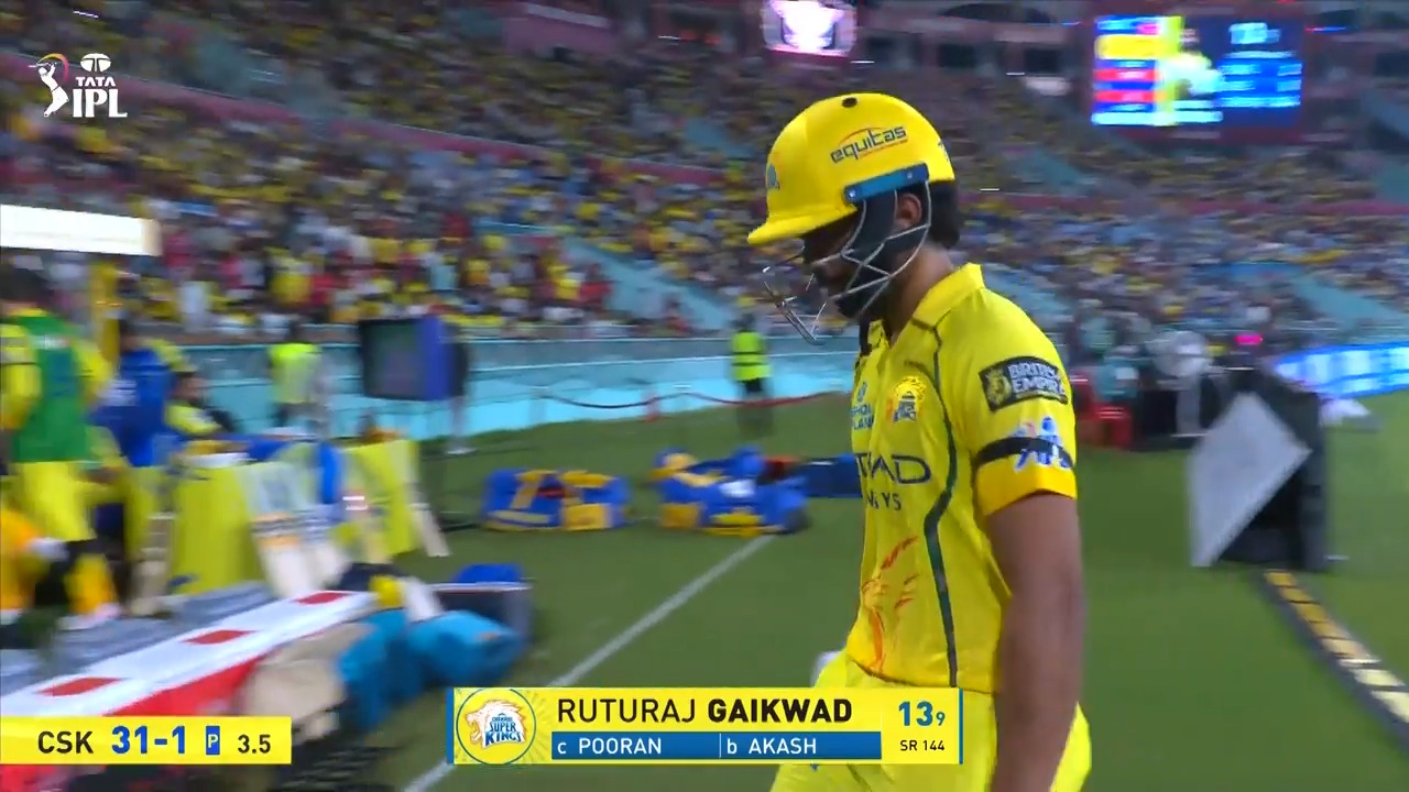 IPL 2026 M59: LSG vs CSK - Ruturaj Gaikwad Wicket background