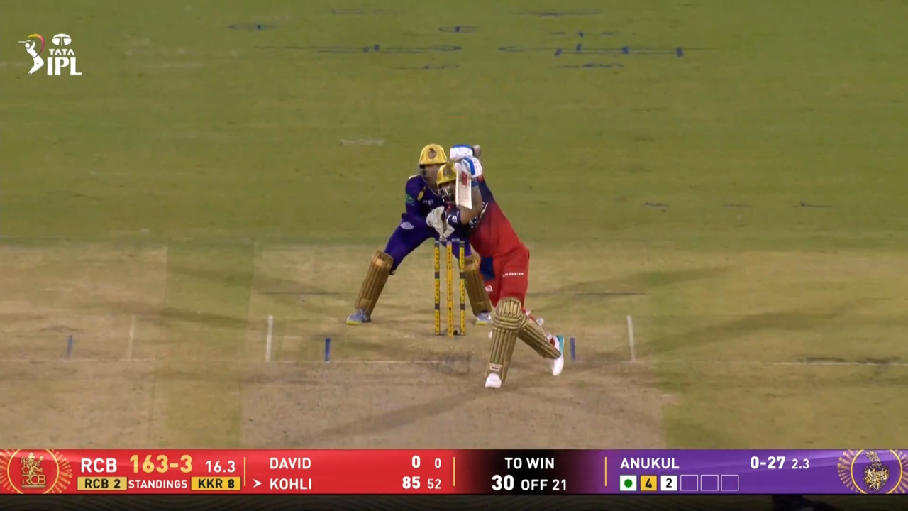 IPL 2026 M57: RCB vs KKR - Virat Kohli Six background