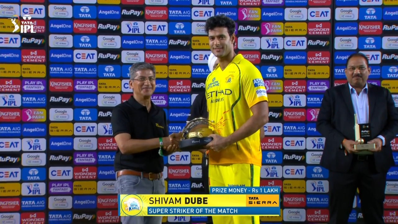 IPL 2026 M66: GT vs CSK - Sierra Super Striker of the Match - Shivam Dube background