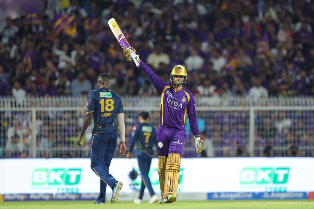 KKR's Mr. Consistent Angkrish Raghuvanshi crafts 82*(44) background