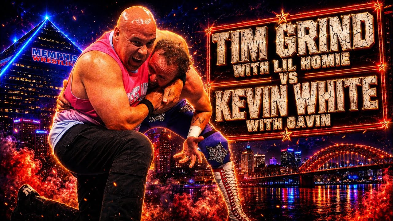 Tim Grind with Lil Homie vs Kevin White with Gavin White | MEMPHIS WRESTLING background