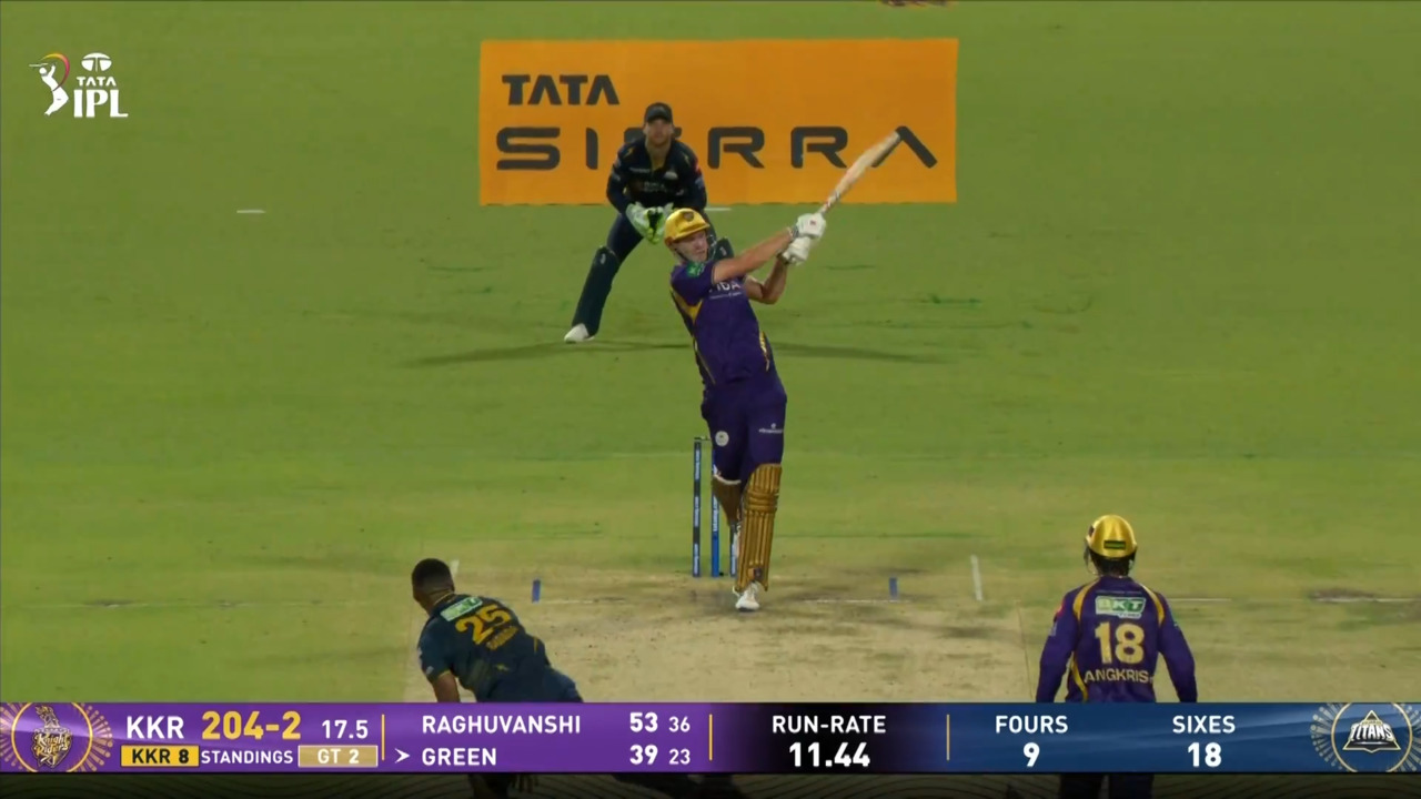 IPL 2026 M60: KKR vs GT - Cameron Green Six background