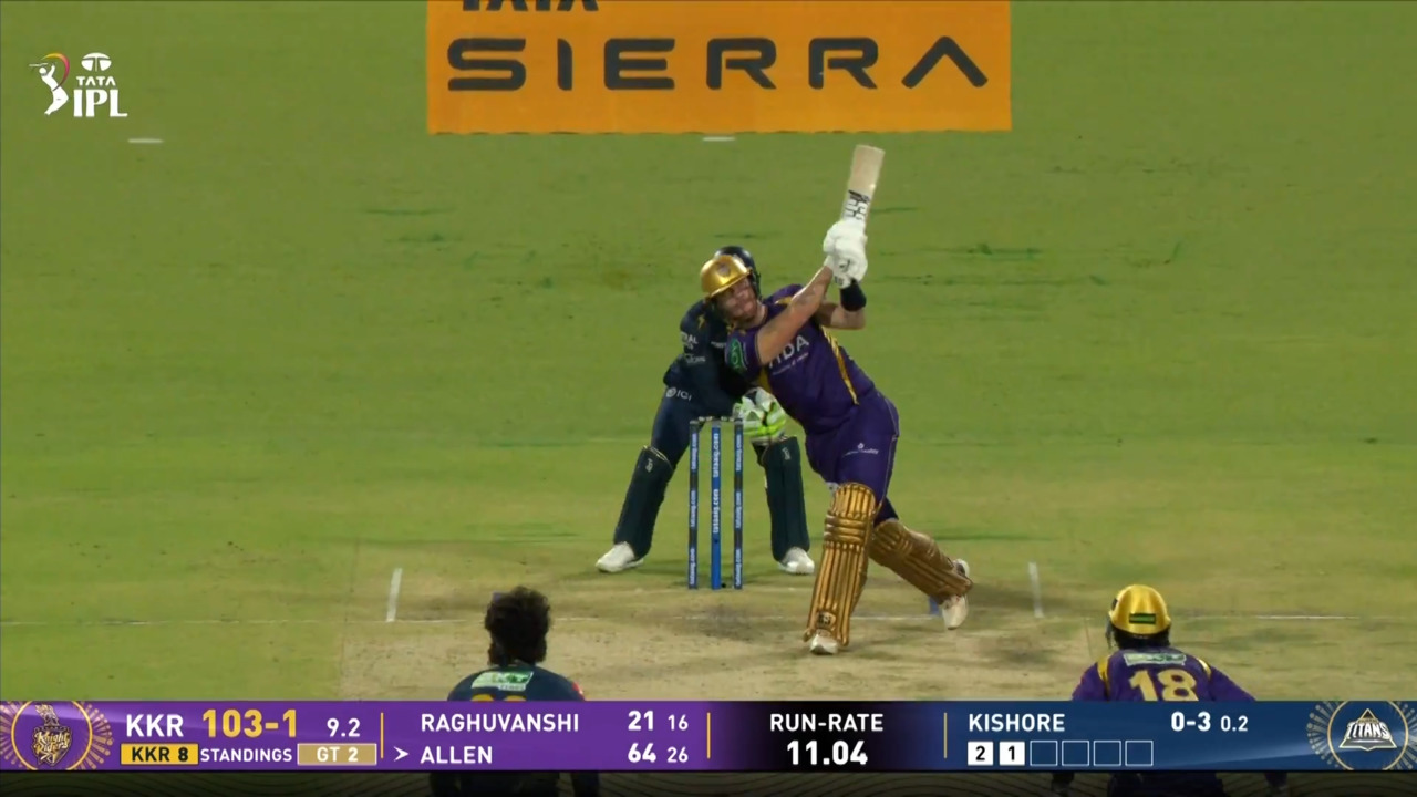 IPL 2026 M60: KKR vs GT - Finn Allen Six